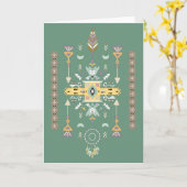 Geel en groen stamdesign kaart (Gele Bloem)