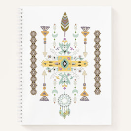 Geel en groen stamdesign notitieboek