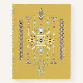 Geel en groen stamdesign notitieboek