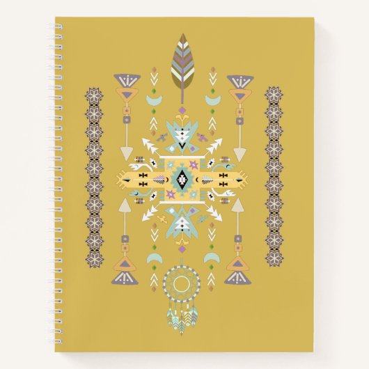 Geel en groen stamdesign notitieboek (Voorkant)