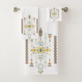 Geel en groen stammodel bad handdoek (Insitu)