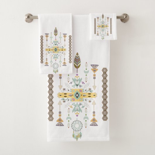 Geel en groen stammodel bad handdoek (Insitu)