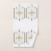 Geel en groen stammodel bad handdoek (Handdoek)