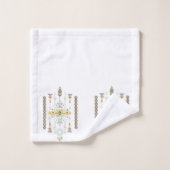 Geel en groen stammodel bad handdoek (Wasdoekje)