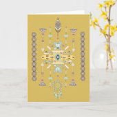 Geel en groen stammodel kaart (Gele Bloem)