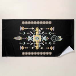 Geel en groen stammodel strandlaken