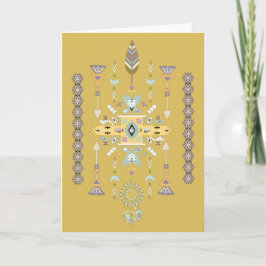 Geel en groen tribal ontwerp kaart