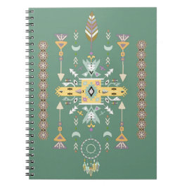 Geel en groen tribal ontwerp notitieboek
