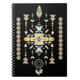 Geel en groen tribal ontwerp notitieboek
