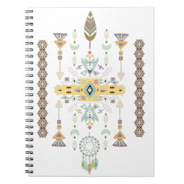 Geel en groen tribal ontwerp notitieboek