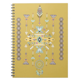 Geel en groen tribal ontwerp notitieboek