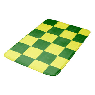 Geel en groen vierkant badmat