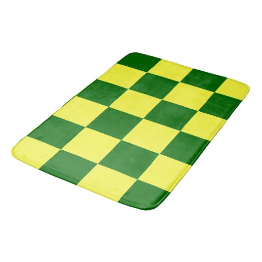 Geel en groen vierkant badmat (Gekanteld)