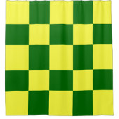 Geel en groen vierkant douchegordijn (Voorkant)