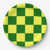 Geel en groen vierkant papieren bordje (Voorkant)