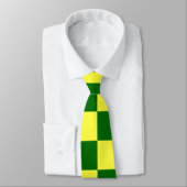Geel en groen vierkant stropdas (Gebonden)