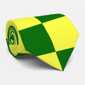 Geel en groen vierkant stropdas (Opgerold)