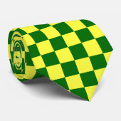 Geel en groen vierkant stropdas (Opgerold)