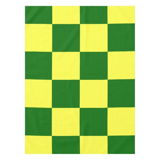 Geel en groen vierkant tafelkleed (Voorkant)