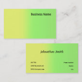 Geel en groen visitekaartje (Voorkant / Achterkant)