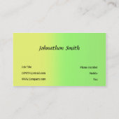 Geel en groen visitekaartje (Achterkant)