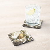 Geel en groen vogel op  achtergrond bier onderzetter (Rechterzijde)