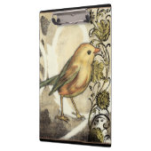 Geel en groen vogel op  achtergrond klembord (Links)