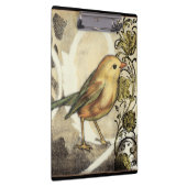 Geel en groen vogel op  achtergrond klembord (Rechts)