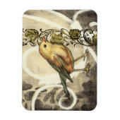 Geel en groen vogel op  achtergrond magneet (Verticaal)