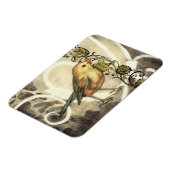 Geel en groen vogel op  achtergrond magneet (Linkerzijde)