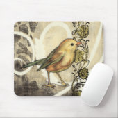 Geel en groen vogel op  achtergrond muismat (Met muis)