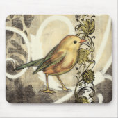 Geel en groen vogel op  achtergrond muismat (Voorkant)