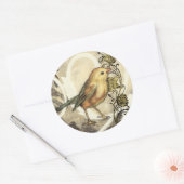 Geel en groen vogel op  achtergrond ronde sticker (Envelop)