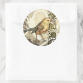 Geel en groen vogel op  achtergrond ronde sticker (Tas)