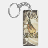 Geel en groen vogel op  achtergrond sleutelhanger (Voorkant Links)