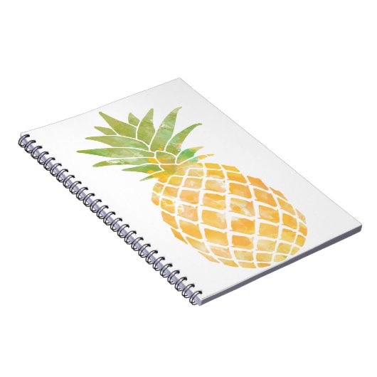 Geel en groen Waterverf Ananas Stencil Notitieboek (Rechterzijde)