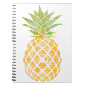 Geel en groen Waterverf Ananas Stencil Notitieboek (Voorkant)