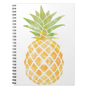 Geel en groen Waterverf Ananas Stencil Notitieboek