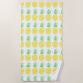 Geel en groen Waterverf ananaspatroon Strandlaken