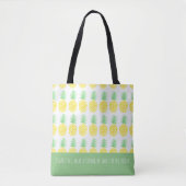 Geel en groen Waterverf ananassologram Tote Bag (Voorkant)