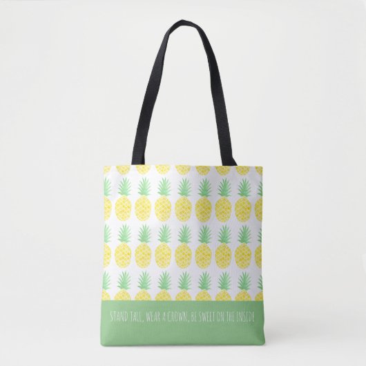 Geel en groen Waterverf ananassologram Tote Bag (Voorkant)