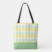 Geel en groen Waterverf ananassologram Tote Bag (Achterkant)