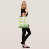 Geel en groen Waterverf ananassologram Tote Bag (Op model)
