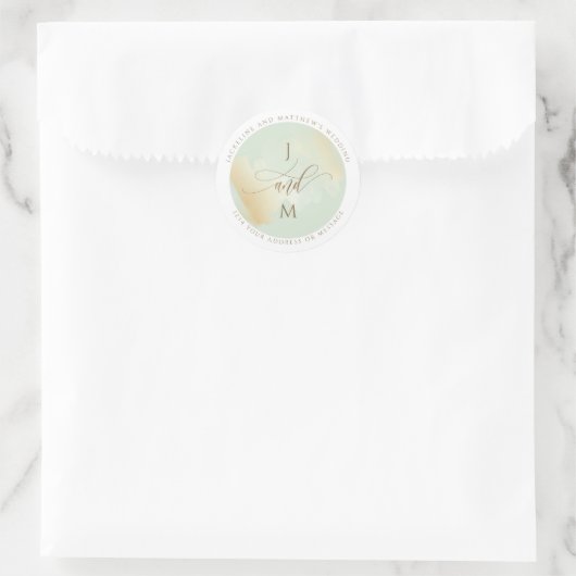 Geel en groen weddenschap Envelopzegel / Favor Ronde Sticker (Tas)