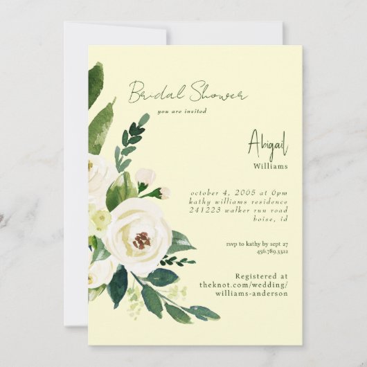 Geel en Groen Wit Bloemen Vrijgezellenfeest Kaart (Voorkant)