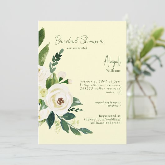 Geel en Groen Wit Bloemen Vrijgezellenfeest Kaart (Staand voorkant)