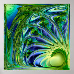 Geel en groen zeekiral poster