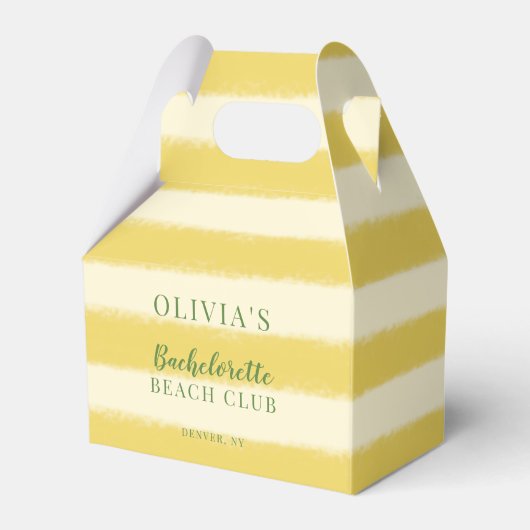 Geel en Groen Zomer Bachelorette Bedankdoosjes (Voorkant Zijde)