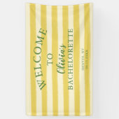 Geel en Groen Zomer Bachelorette-feestje Spandoek (Verticaal)