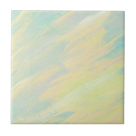 Geel en groenblauw plezier tegeltje